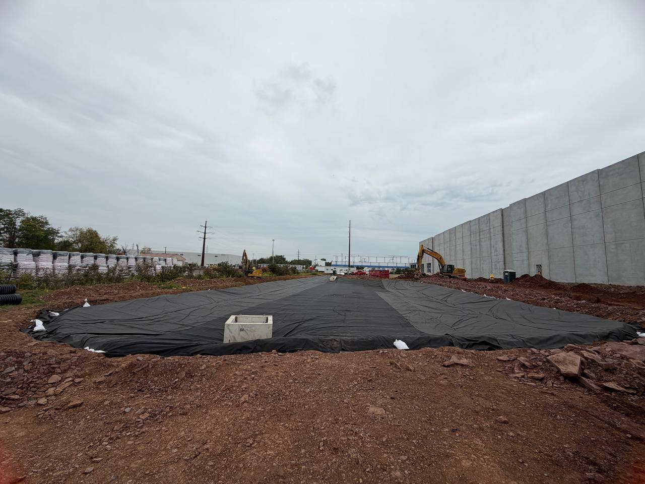 Completed basin liner installation